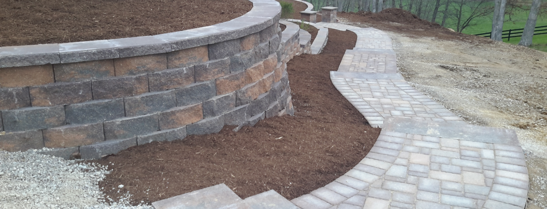 Borgert retaining wall with walkway